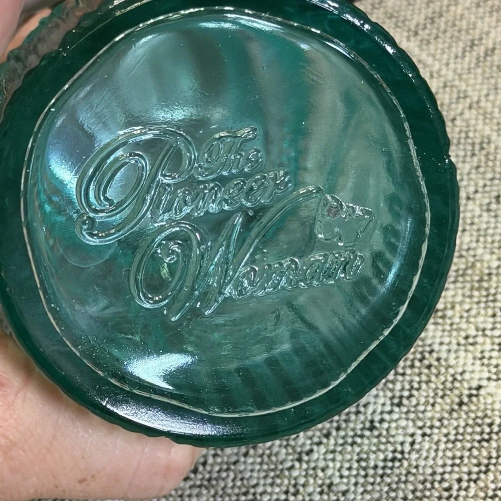 Pioneer Woman Adeline Turquoise‎ Glass Syrup Dispenser • Embossed • Farmhouse